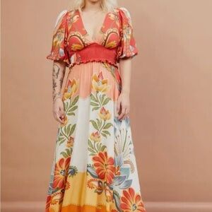 Floral Maxi Dress with Puff Sleeves